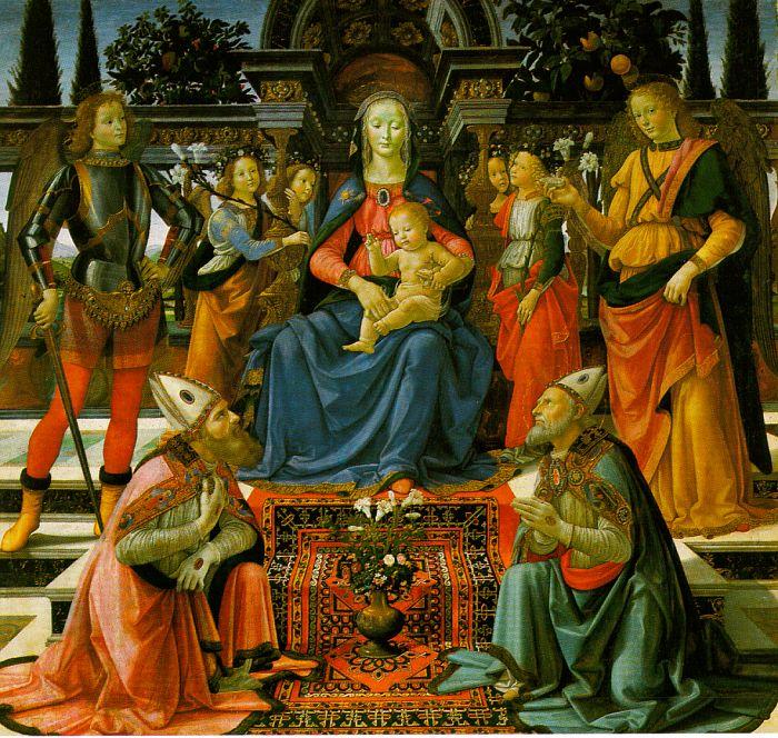 Domenico Ghirlandaio Madonna Enthroned with the Saints  q